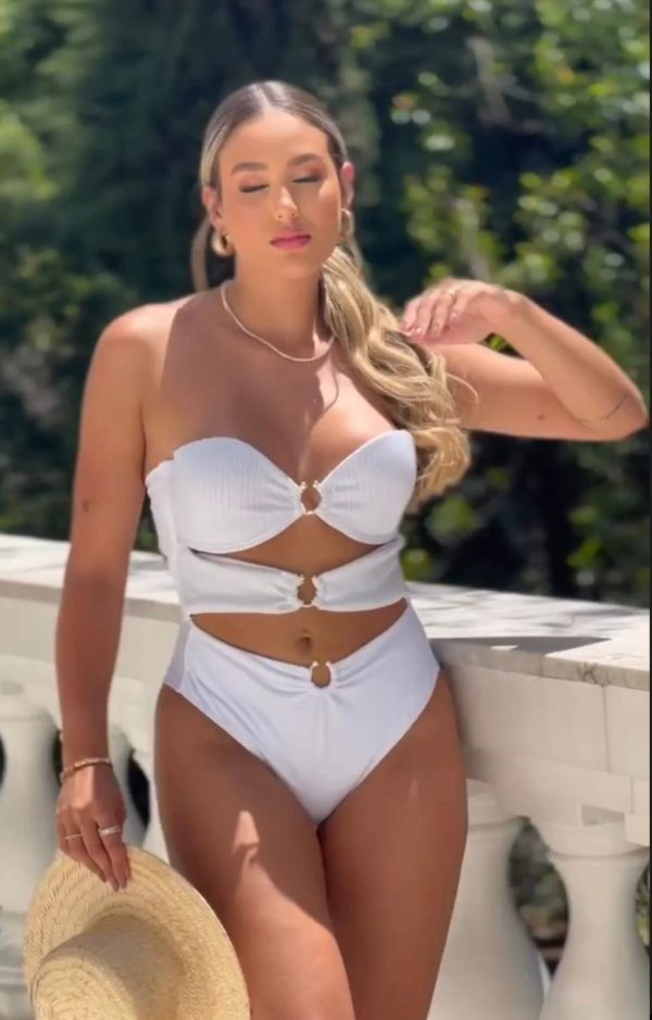 Traje de baño Blanco Lentejuelas