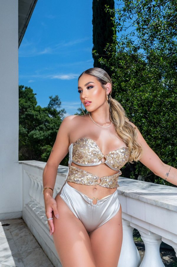 Traje de baño Plata Lentejuelas